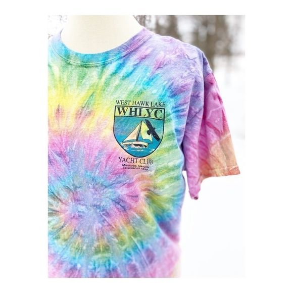 Tie Dye Tee Shirt West Hawk Lake Yacht Club Canada - Picture 2 of 11